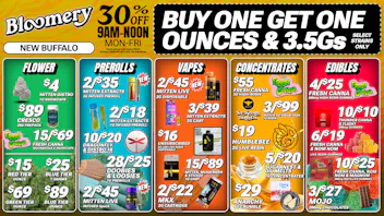 Bloomery Cannabis New Buffalo - 21+ Recreational 50% OFF NEW CUSTOMERS (Fri-Sun only)