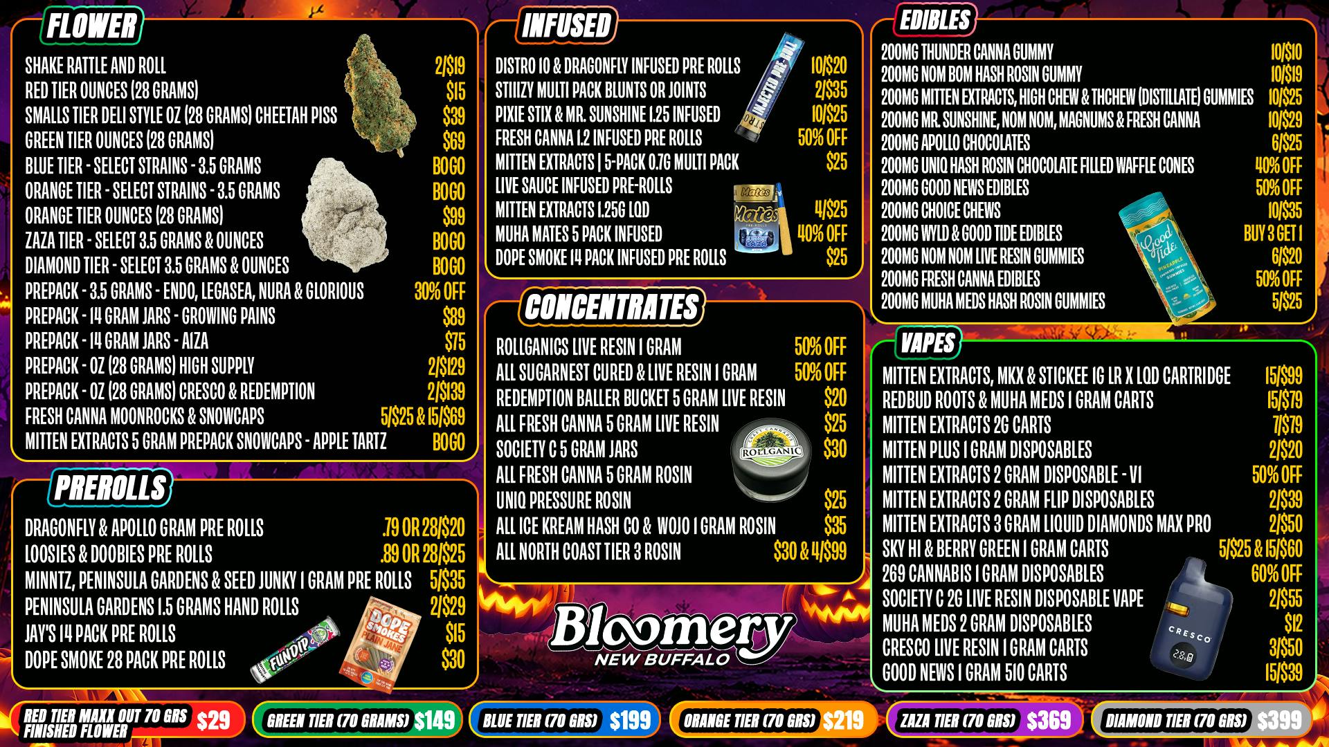 Bloomery Cannabis New Buffalo - 21+ Recreational Bloomery New Buffalo Weekly Deals: Spooky Savings