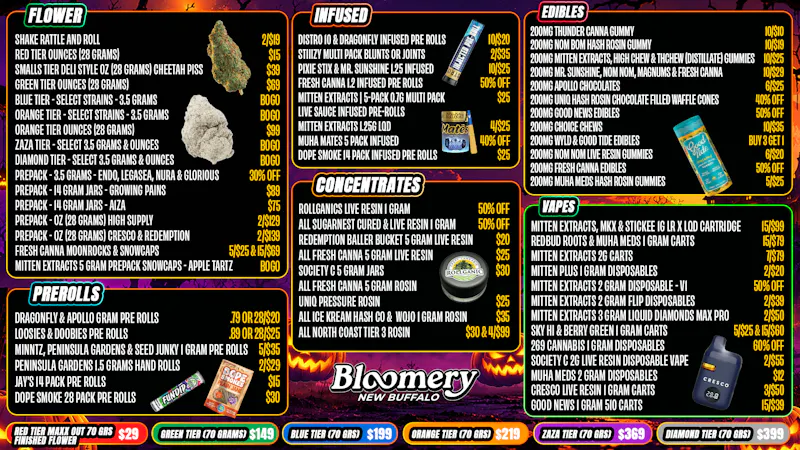 Bloomery Cannabis New Buffalo - 21+ Recreational Bloomery New Buffalo Weekly Deals: Spooky Savings