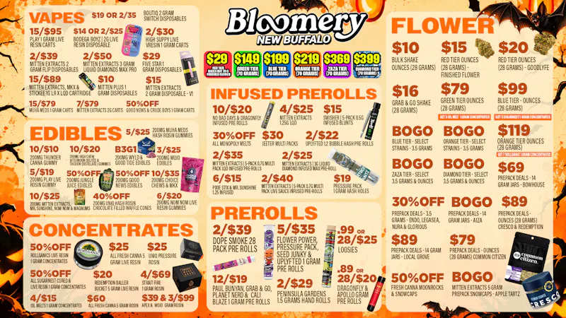 Bloomery Cannabis New Buffalo - 21+ Recreational Bloomery New Buffalo: Scary Good Deals This Fall