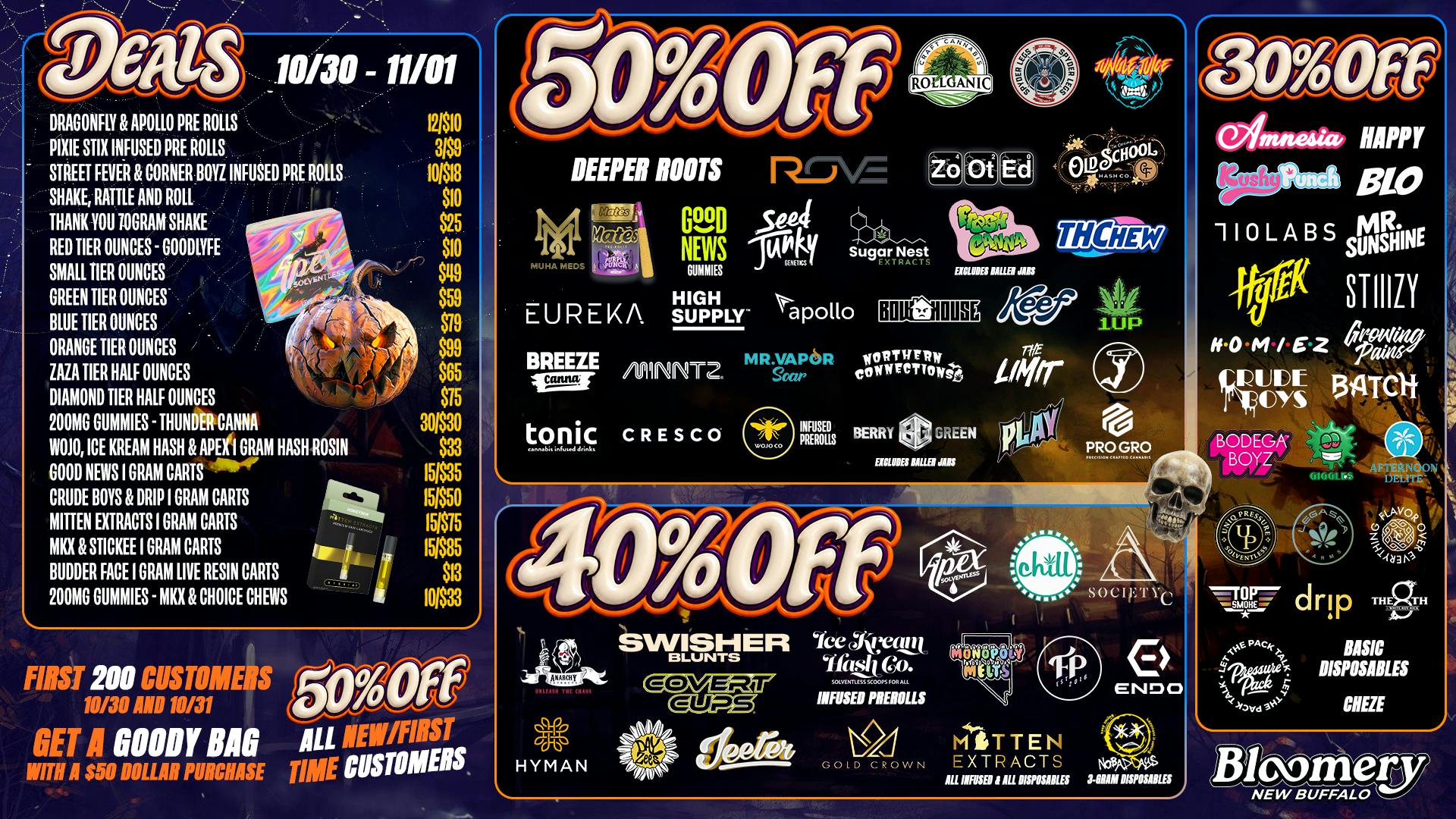 Bloomery Cannabis New Buffalo - 21+ Recreational Bloomery New Buffalo: Halloween Deals Worth a Trip