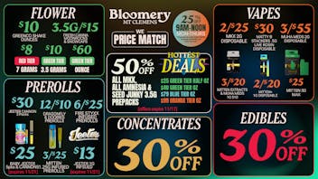 Bloomery Cannabis Mt Clemens - 21+ Recreational 50% OFF MKX, Amnesia & Seed Junky 3.5 Prepacks**