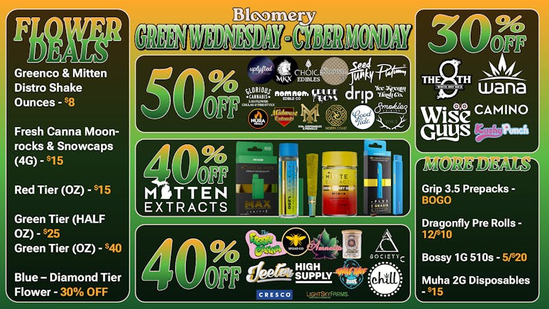 Bloomery Cannabis Mt Clemens - 21+ Recreational up to 50% OFF TOP BRANDS Wednesday-Monday