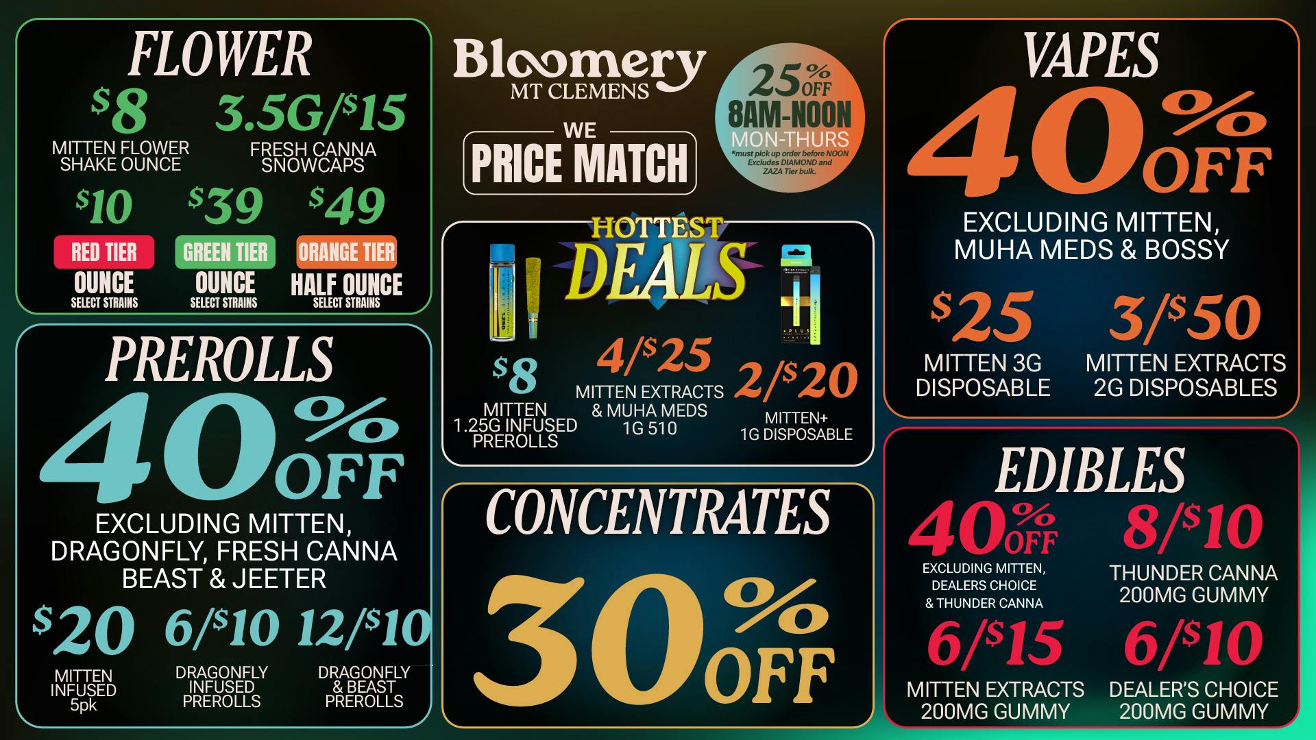 Bloomery Cannabis Mt Clemens - 21+ Recreational 40% OFF select Vapes, Prerolls & Edibles