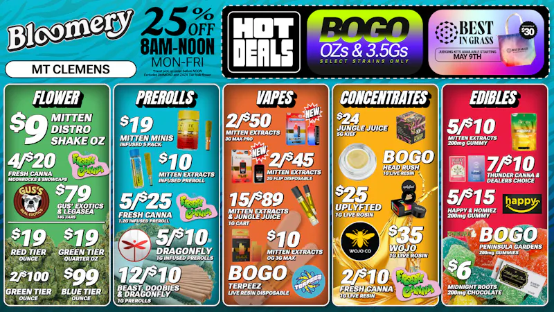 Bloomery Cannabis Mt Clemens - 21+ Recreational BEST IN GRASS | Kits on sale May 9th!