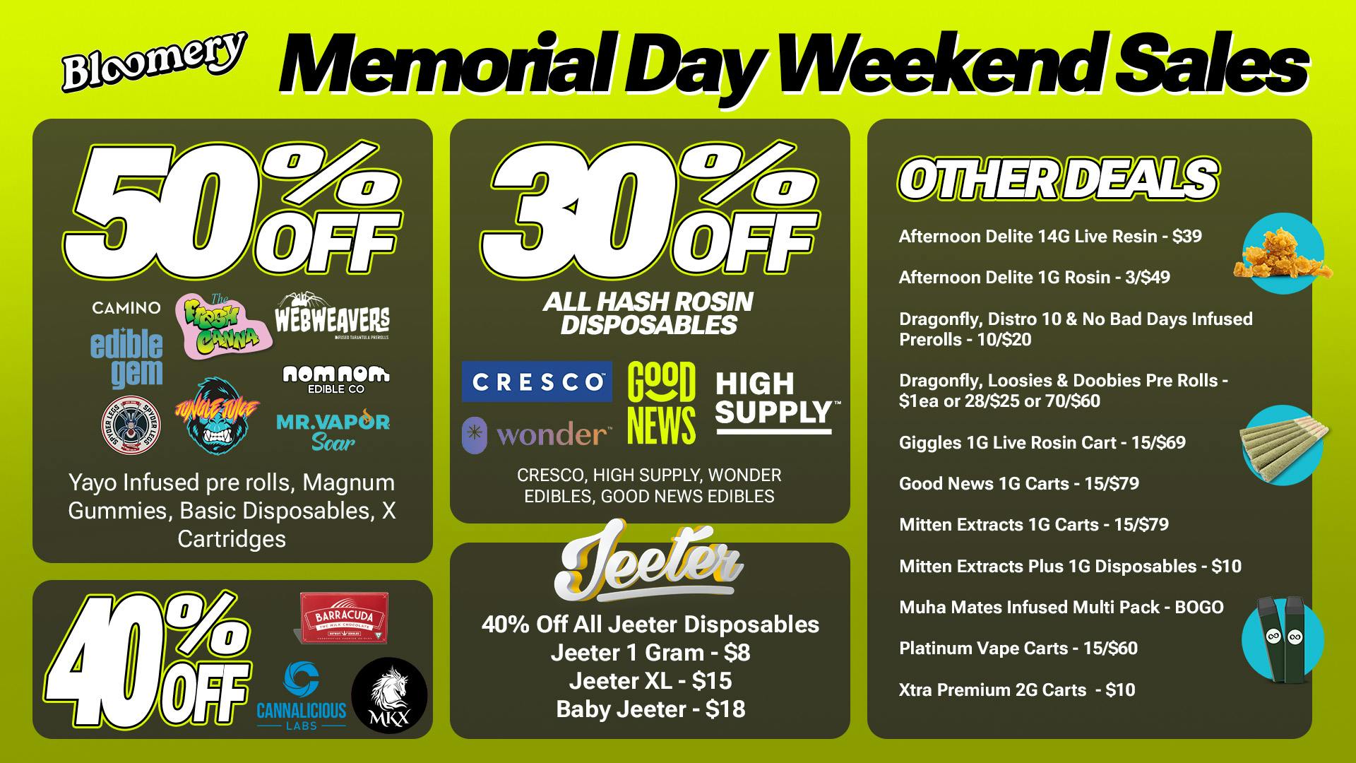 Bloomery Cannabis Mt Clemens - 21+ Recreational 50% OFF Fresh Canna, Jungle Juice, Camino & MORE
