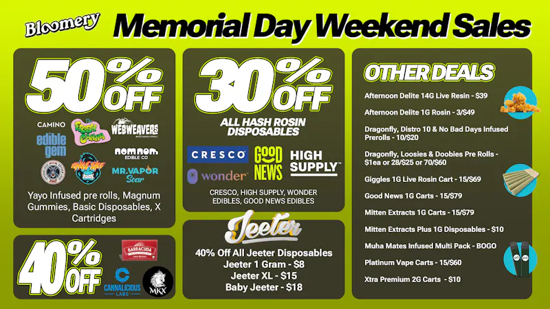 Bloomery Cannabis Mt Clemens - 21+ Recreational 50% OFF Fresh Canna, Jungle Juice, Camino & MORE