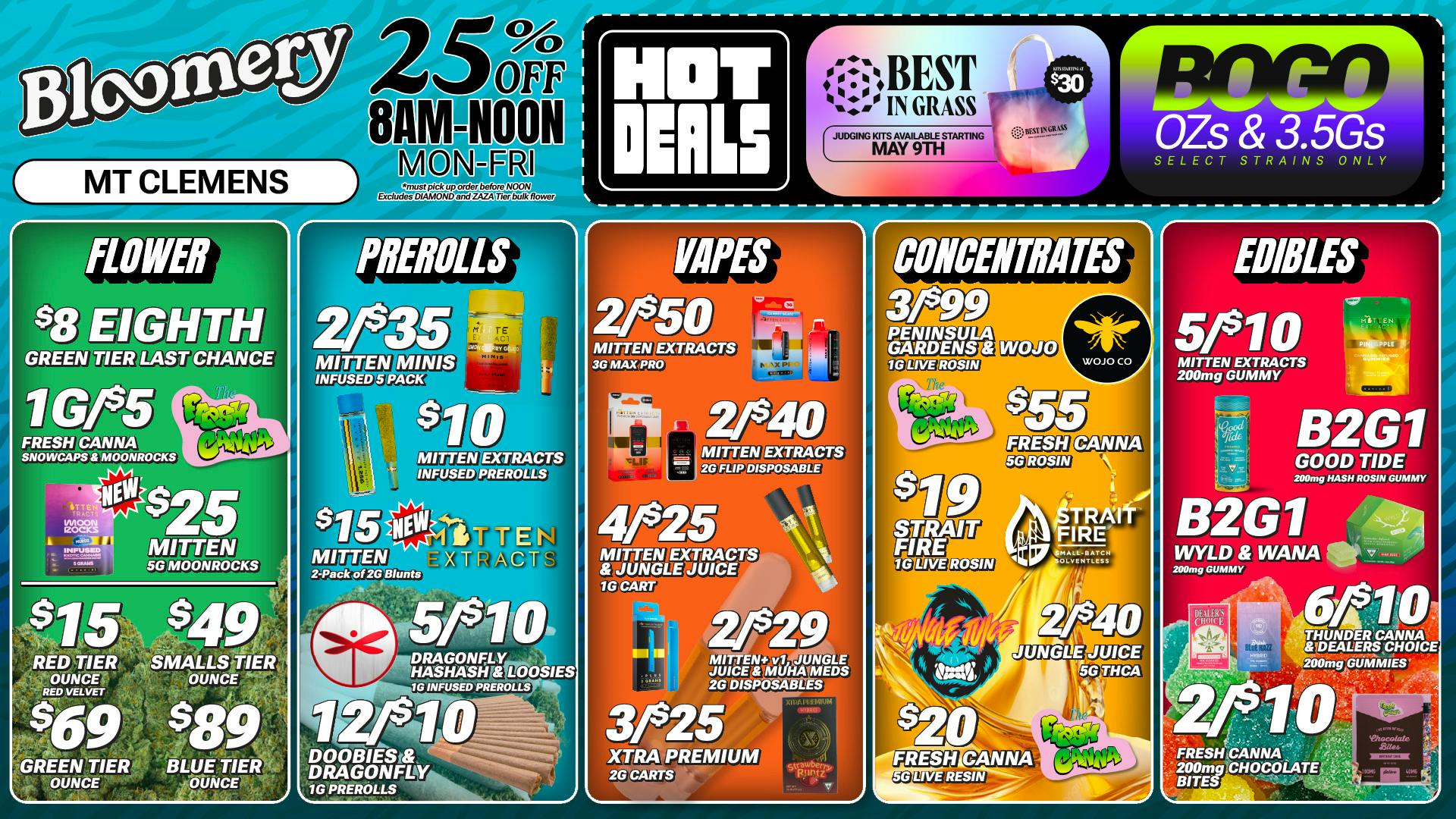 Bloomery Cannabis Mt Clemens - 21+ Recreational $25 5G Moonrocks | 12/$10 1G Prerolls