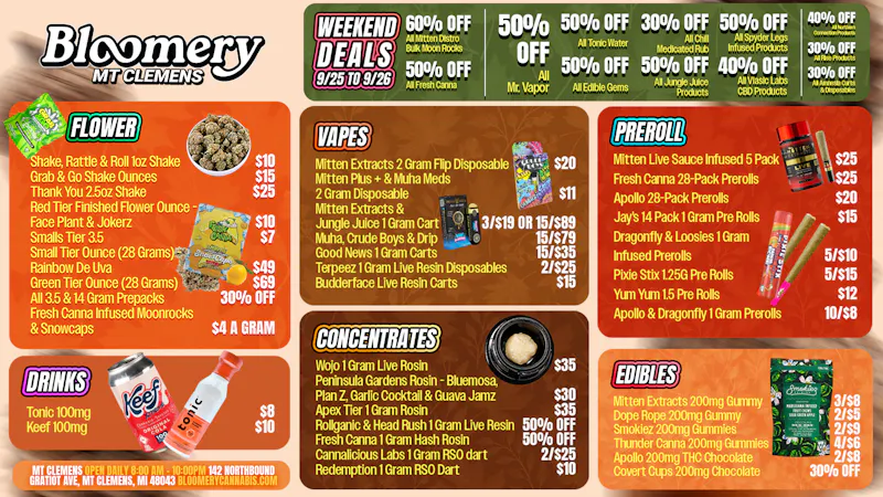 Bloomery Cannabis Mt Clemens - 21+ Recreational Bloomery Mt Clemens Deals: Weekend Savings Live!