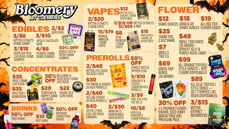 Bloomery Cannabis Mt Clemens - 21+ Recreational Bloomery Mt Clemens: Hauntingly Good October Deals
