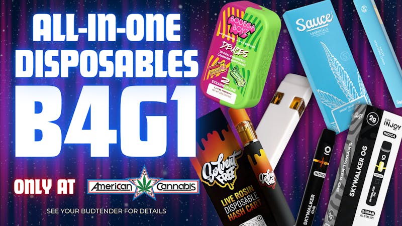 American Cannabis Company - Lawton - Drive Thru B4G1 Free* 🤑 All-In-One Disposable Cartridges