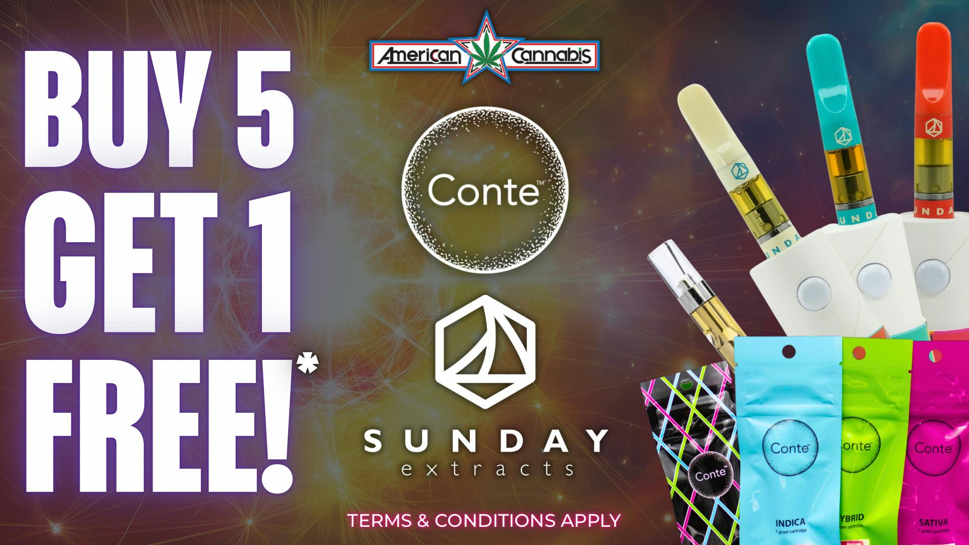 American Cannabis Company - Chickasha - Drive Thru B5G1 Conte & Sunday Cartridges 😱