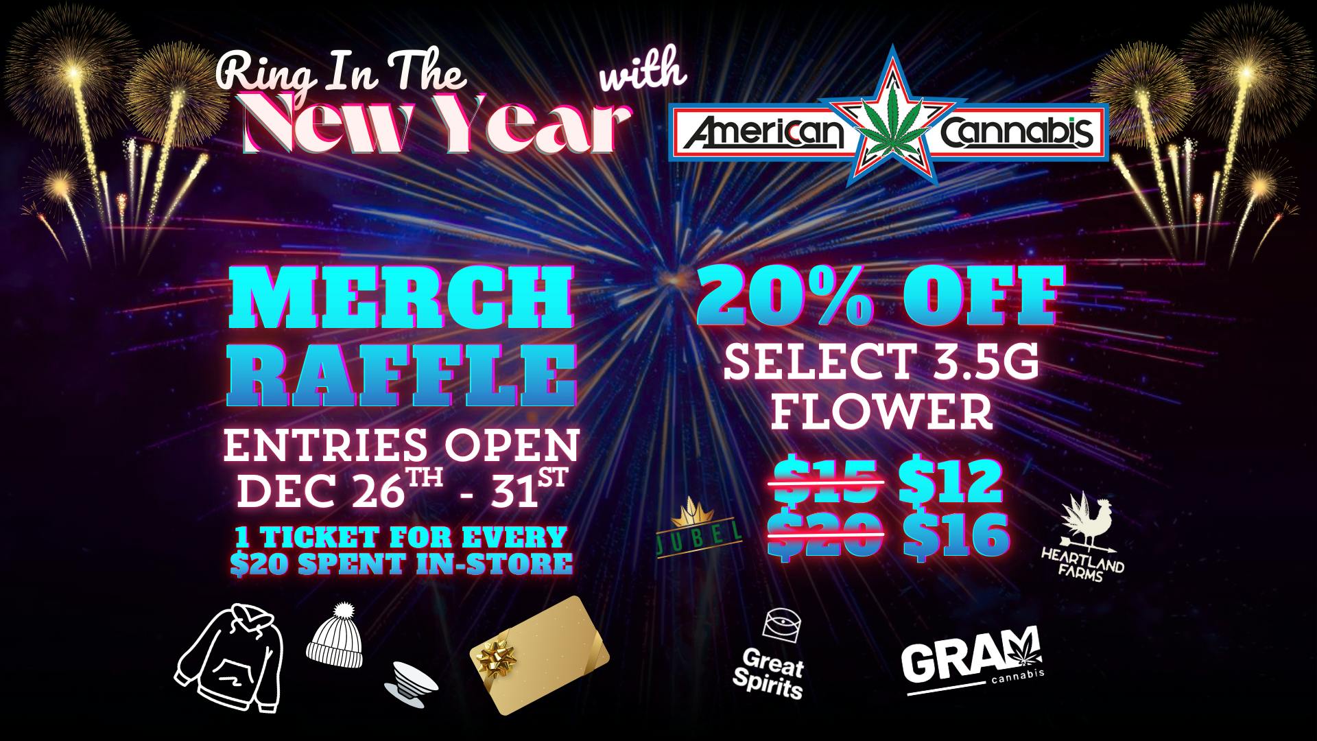 American Cannabis Company - Moore Ring in the New Year: 20% Off Flower Eighths🎇