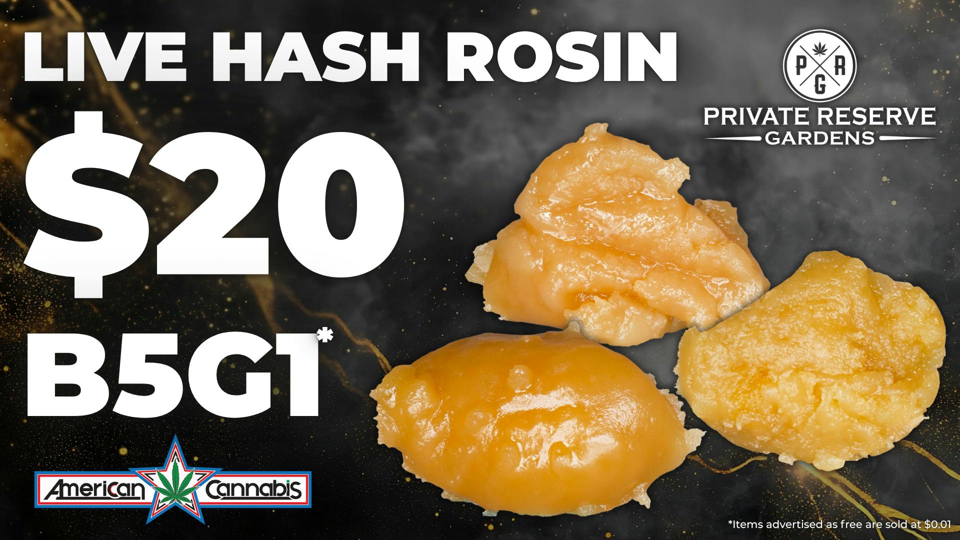 American Cannabis Company - Lawton - Drive Thru 🔥Sale🔥 Private Reserve Garden 1g Live Rosin $20