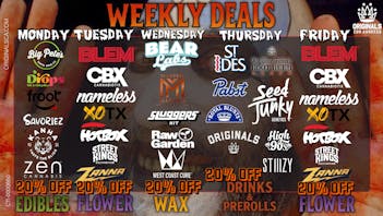 Originals Factory & Weed Shop SPOOKY WEEKLY DEALS