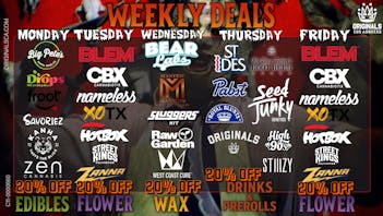 Originals Factory & Weed Shop SPOOKY WEEKLY DEALS