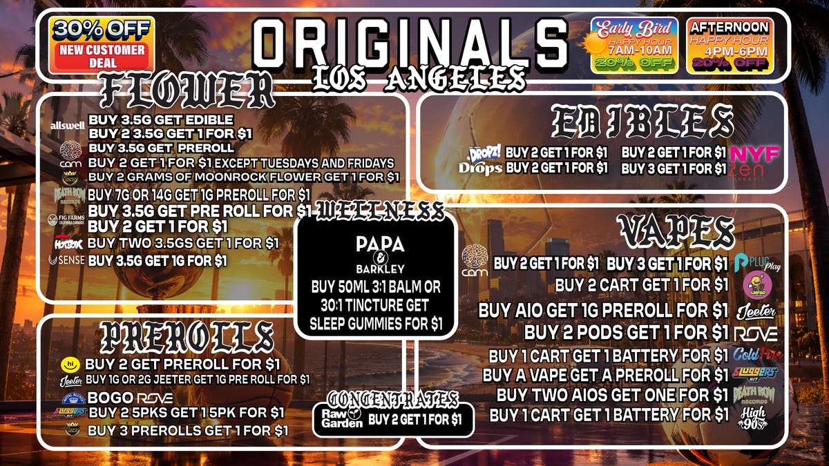Originals Factory & Weed Shop WEEKLY BOGO DEALS