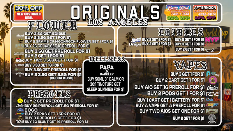 Originals Factory & Weed Shop WEEKLY BOGO DEALS