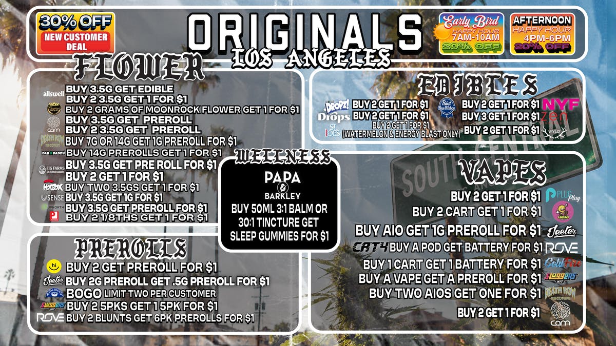 Originals Factory & Weed Shop WEEKLY BOGO DEALS