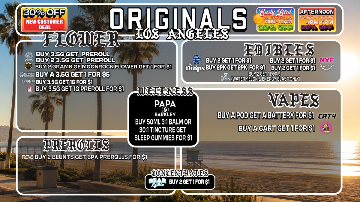 Originals Factory & Weed Shop WEEKLY BOGO DEALS