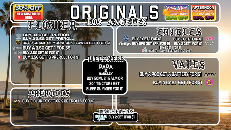 Originals Factory & Weed Shop WEEKLY BOGO DEALS