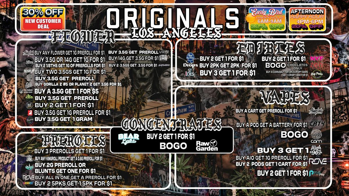 Originals Factory & Weed Shop WEEKLY BOGO DEALS