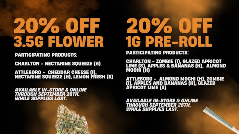Pettals Attleboro 20% Off Fall Favorites! Pre-Roll & Flower