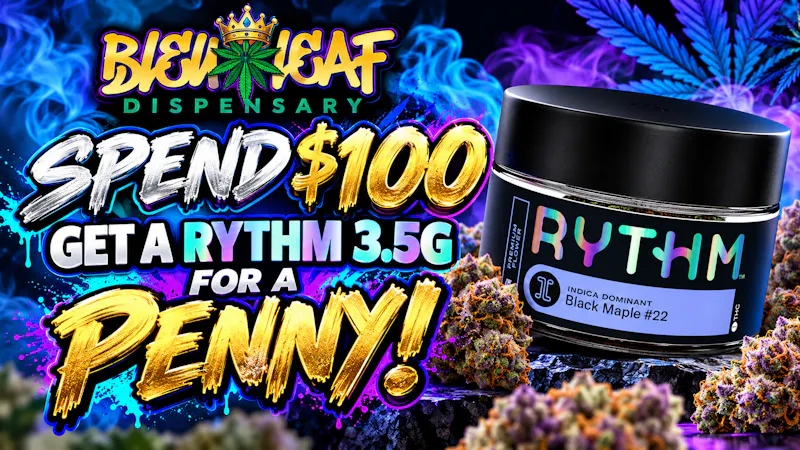 Bleu Leaf Delivery Spend $100, Get a Rythm 3.5g For a Penny!