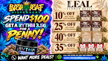 Bleu Leaf Delivery Spend $100, Get a Rythm 3.5g For a Penny!