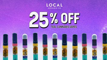 Local Cannabis Company 25% off Teal Cannabis Vapes