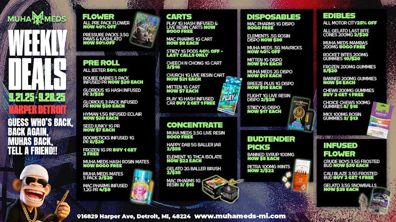Muha Meds Detroit 🔥GUESS WHO´S BACK Harper Weekly Deals🔥