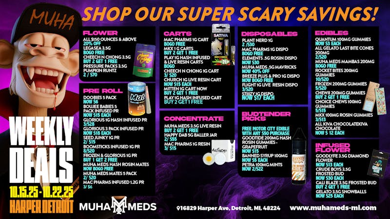 Muha Meds Detroit 🎃 SUPER SCARY SAVINGS AT HARPER! 👻
