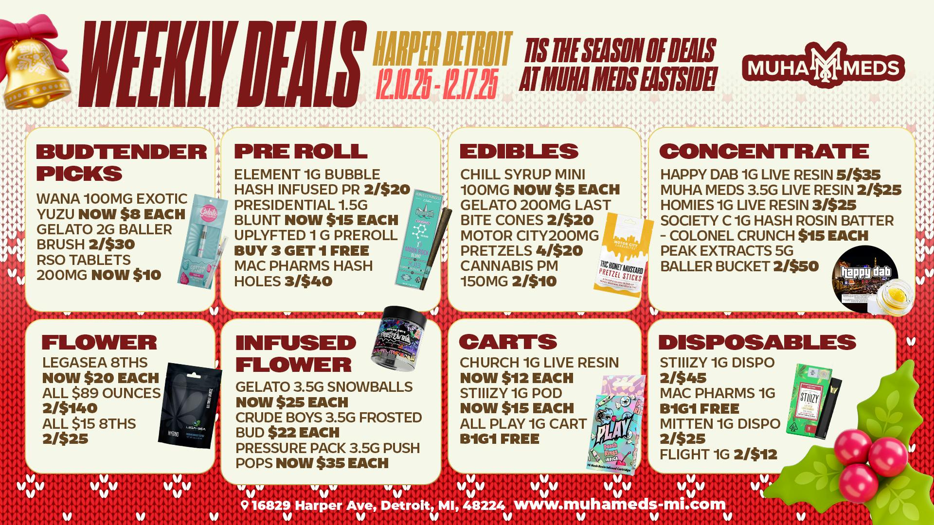 Muha Meds Detroit Harper’s Holiday Deals Drop at Muha Meds Eastside