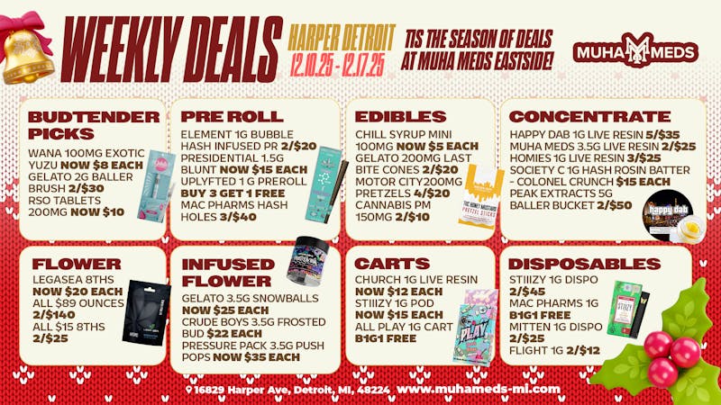 Muha Meds Detroit Harper’s Holiday Deals Drop at Muha Meds Eastside