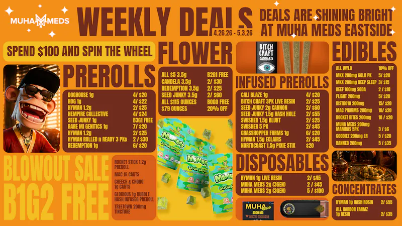 Muha Meds Detroit Muha Weekly Deals: Big2Free, Goodie Bags, 7AM!