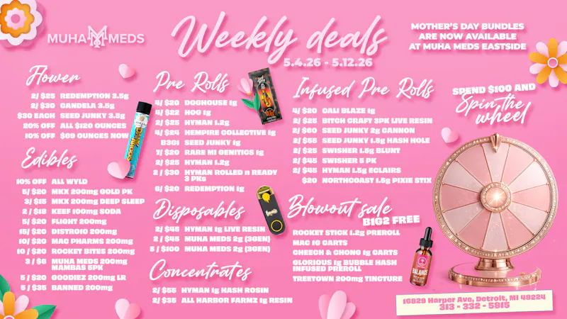 Muha Meds Detroit Muha Meds Weekly Deals: Spin & Save Big Now!
