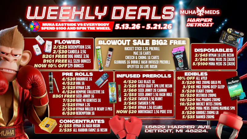 Muha Meds Detroit Muha Eastside Weekly Deals: Big2Free Savings Today
