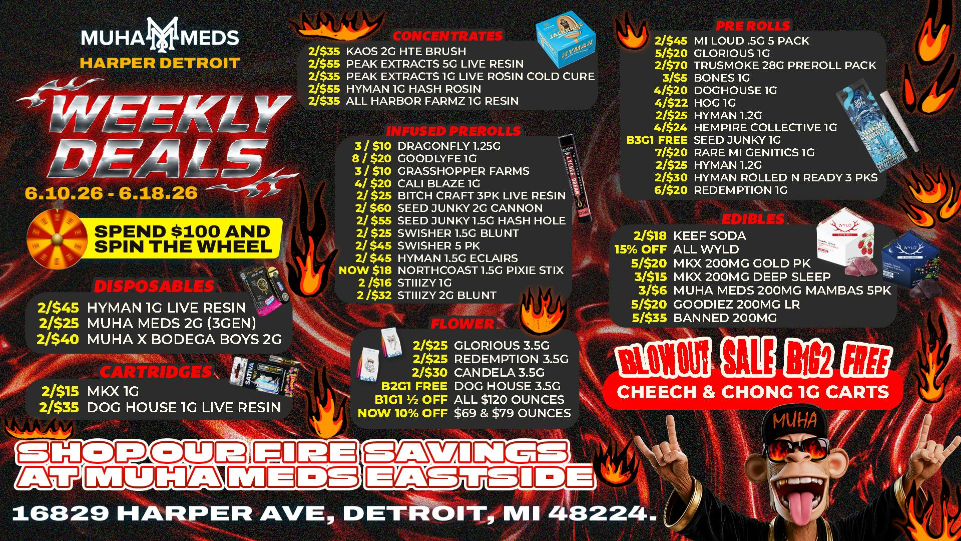 Muha Meds - Detroit Muha Eastside Fire Deals: Spin & Save All Week Now