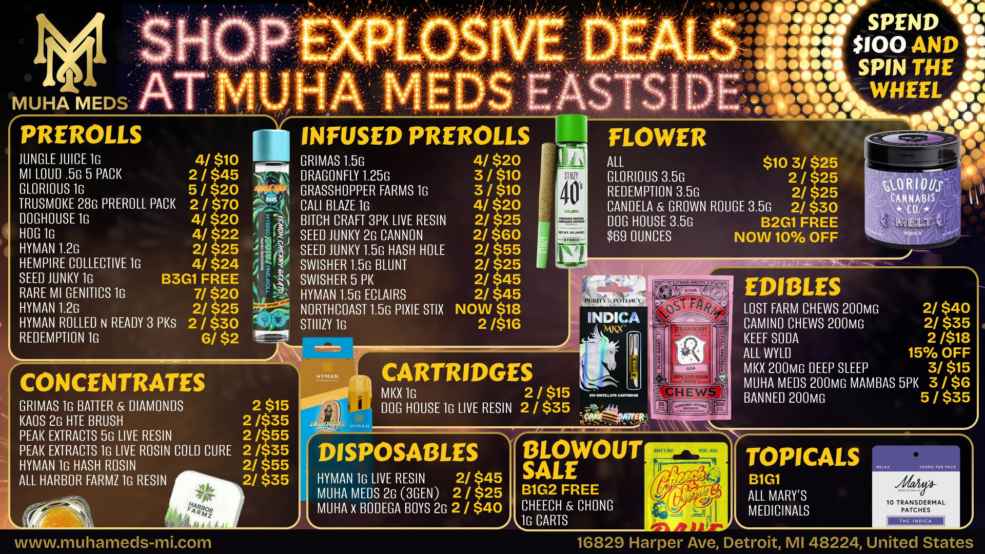 Muha Meds - Detroit Muha Eastside Explosive Deals: Spin & Save Weekly!