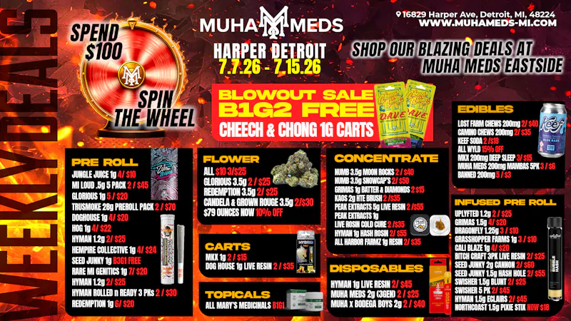 Muha Meds - Detroit Muha Eastside Weekly Deals: Blazing Savings Today!
