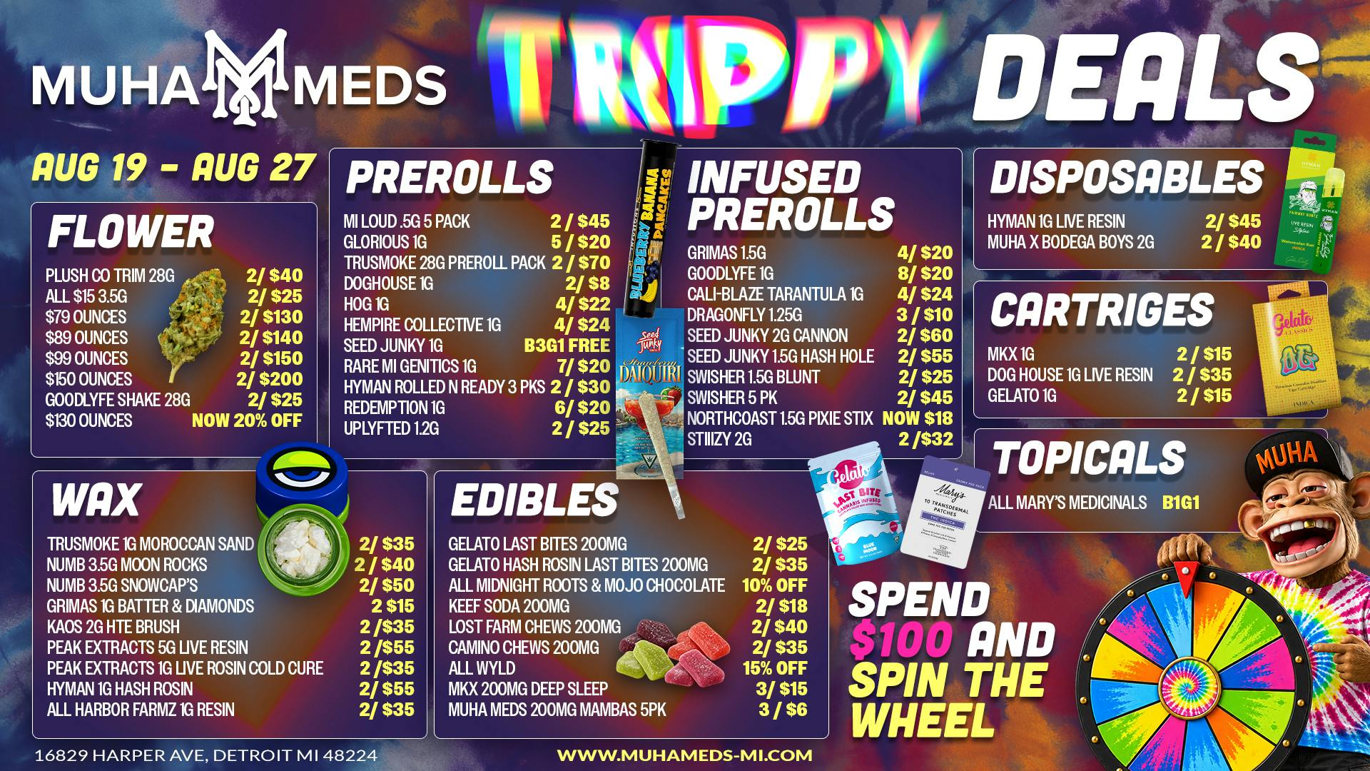 Muha Meds - Detroit Muha Meds Trippy Deals: Spin & Save All Week Now!