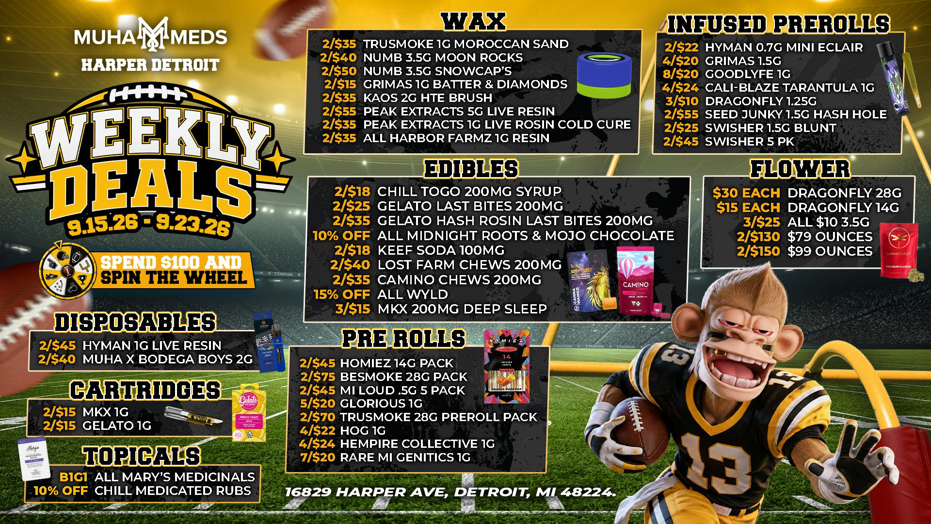 Muha Meds - Detroit Muha Eastside Football Deals: Spin and Save Weekly
