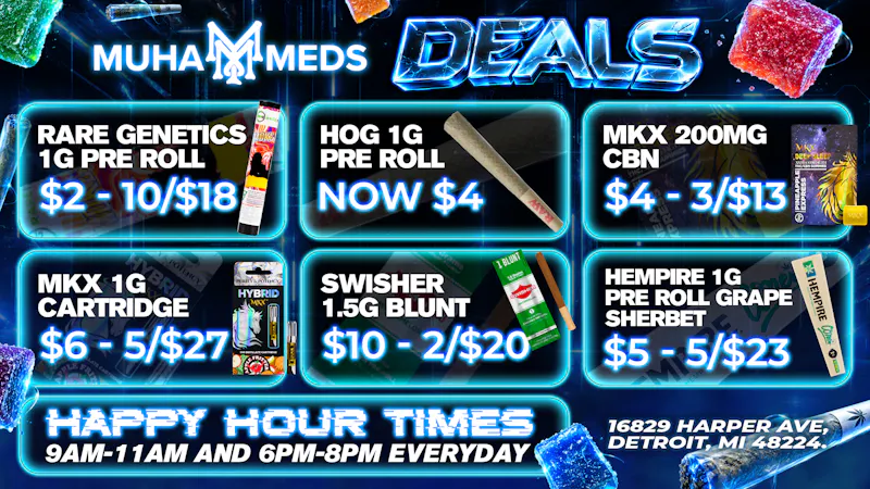 Muha Meds - Detroit Muha Meds Happy Hour Deals: Daily Savings Are Live
