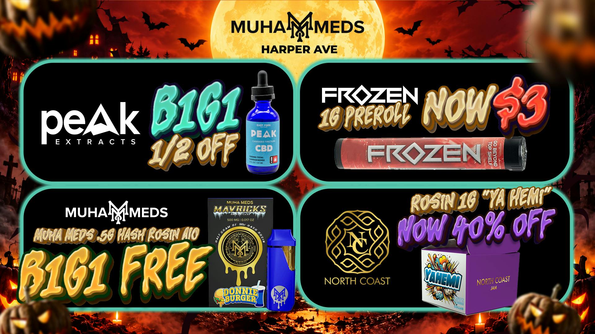 Muha Meds - Detroit Muha Harper Halloween Deals: B1G1 & Spooky Saves