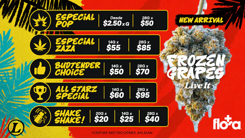 FLORA G's desde $2.5 | OZ desde $50/ $70/$85/$95