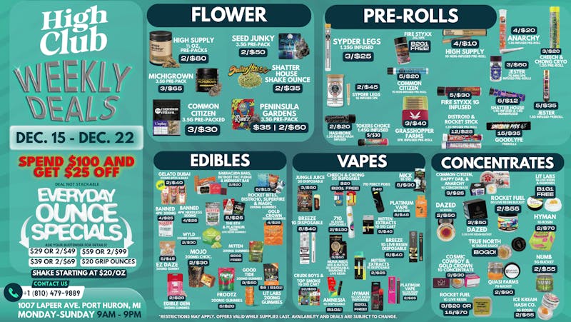 High Club Port Huron 🎄Holiday Season is here at High Club! 🎄