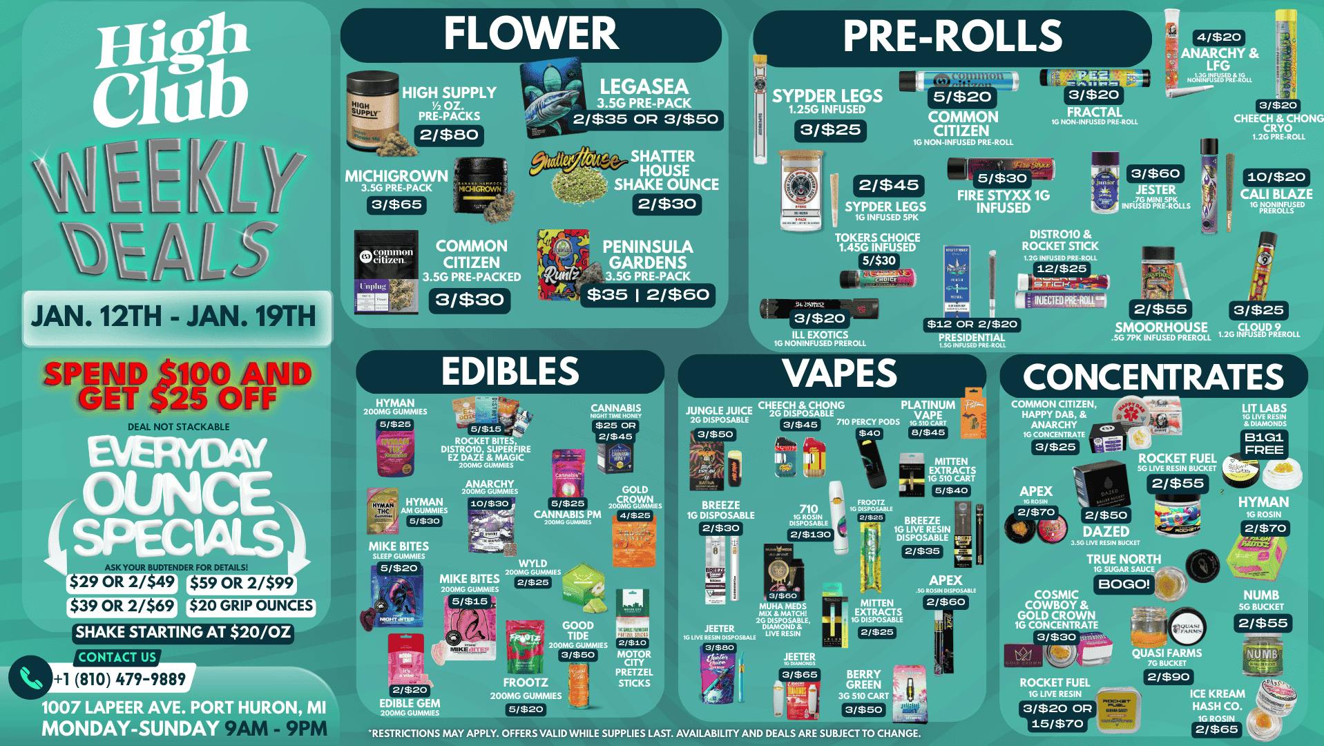 High Club Port Huron New Week, New Heat!🔥Save $25 When You Spend $100!