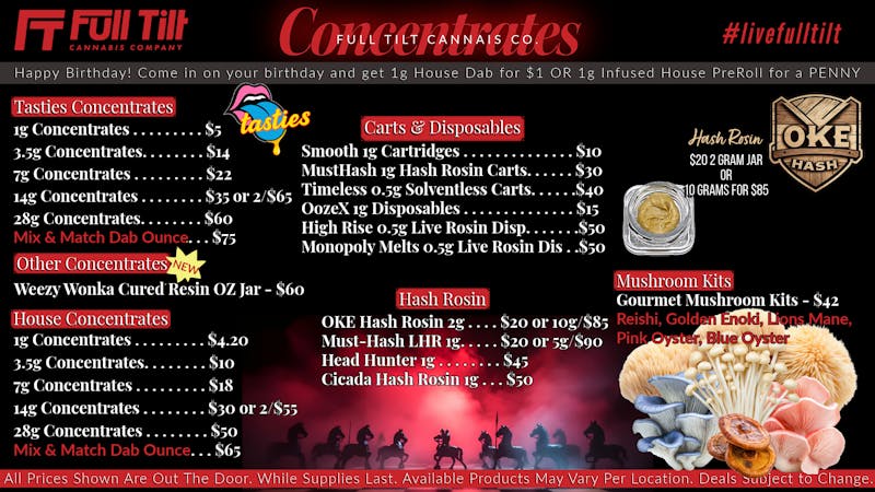 Full Tilt Cannabis Co - Miami $65 Mix&Match Ounce House Dabs