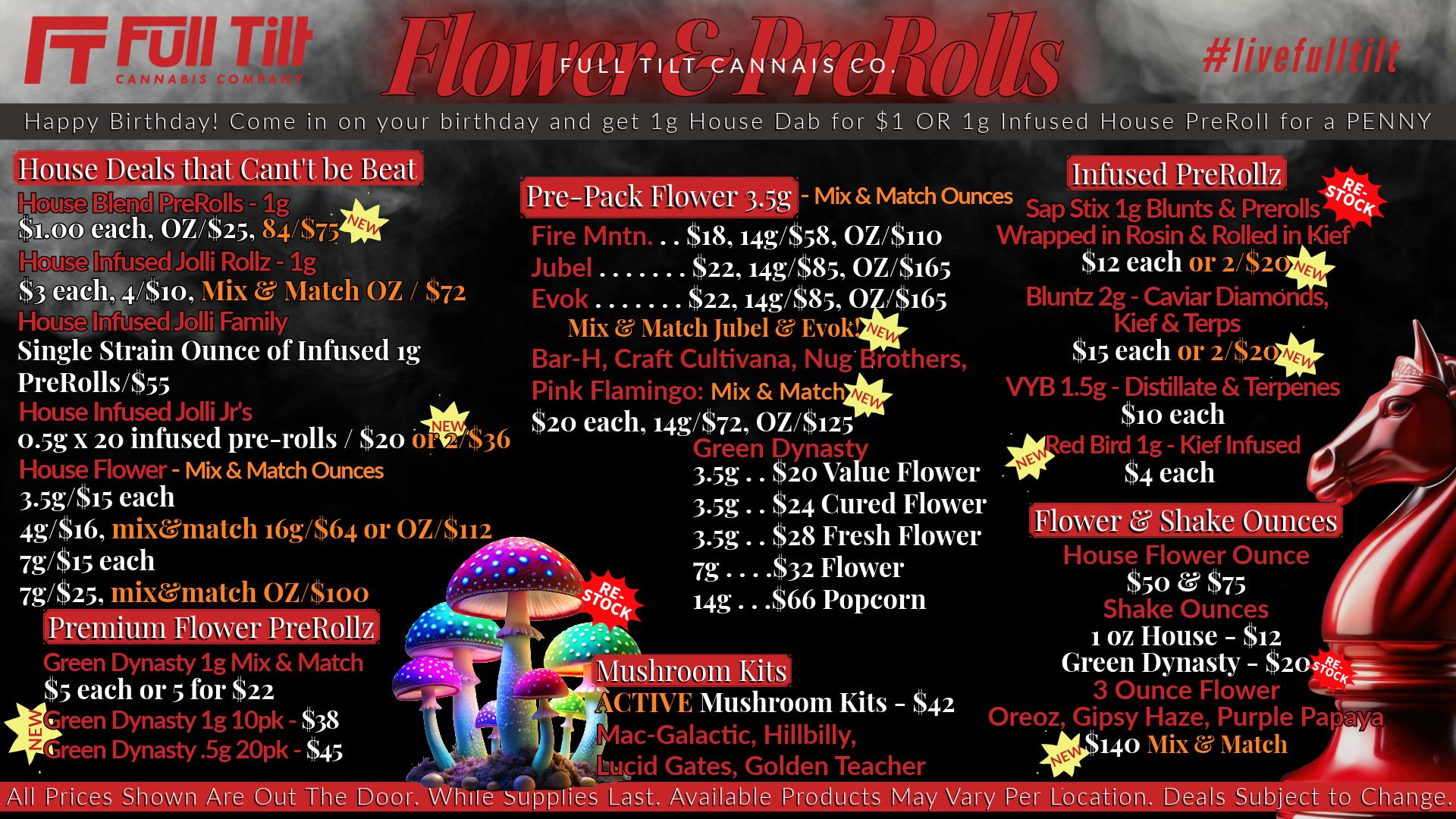 Full Tilt Cannabis Co - Miami $50 & $75 House Flower Ounces