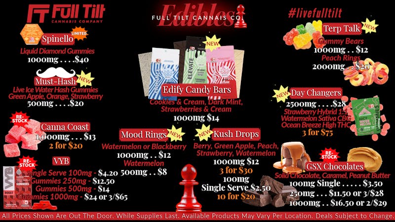 Full Tilt Cannabis Co - Miami $14 1,000mg Candy Bars
